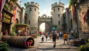 découvrez prison island, le parc d'attractions innovant près de rouen, où vous pourrez relever des défis inspirés de fort boyard. en famille ou entre amis, vivez une expérience unique mêlant aventure, amusement et esprit d'équipe dans un cadre captivant.