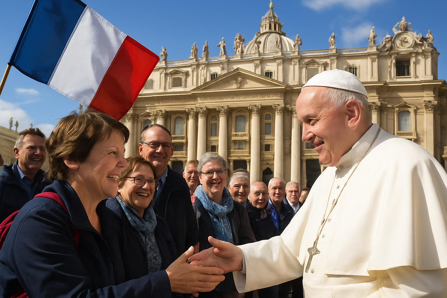 Des Manchois se rendent à Rome pour honorer le pape François 1 découvrez l'histoire touchante de manchois se rendant à rome pour rendre hommage au pape françois. un voyage spirituel chargé d'émotion, de tradition et de dévotion, révélant le lien profond entre ces fidèles et leur foi.