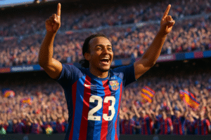 découvrez les réactions de jules koundé après son but décisif pour le fc barcelone. laissez-vous inspirer par ses mots passionnés : 'c'est pour vivre des moments comme celui-ci que je suis devenu footballeur'.