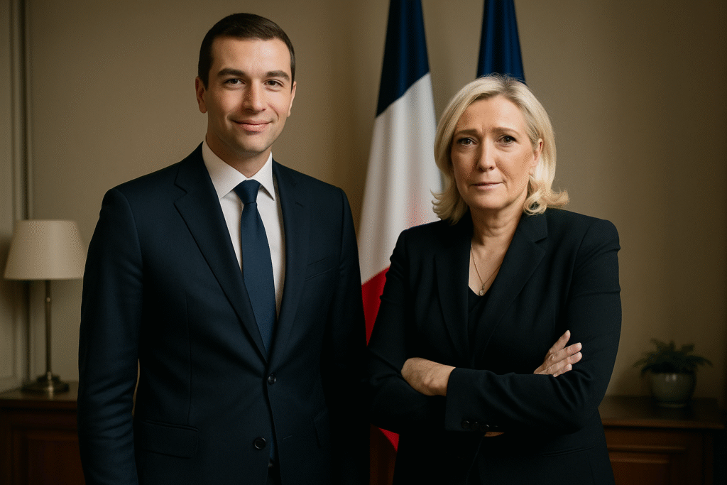 jordan bardella met en avant la synergie avec marine le pen, affirmant qu'il ne s'agit pas d'une guerre mais d'un effort collectif pour avancer ensemble dans la politique française.