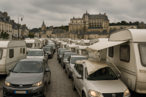 découvrez la situation critique à amboise où 225 caravanes provoquent un embouteillage massif, entraînant jusqu'à six heures d'attente pour une solution temporaire. plongée dans ce chaos routier et ses conséquences sur la circulation.