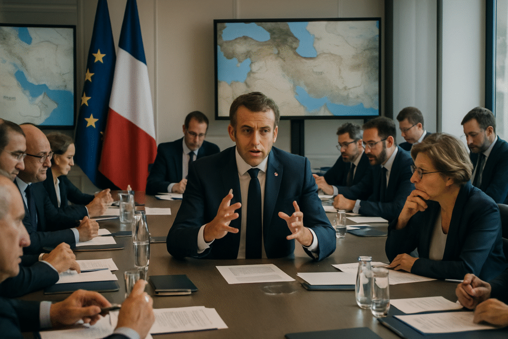 Emmanuel Macron plaide pour prévenir une escalade dangereuse en Iran lors du Conseil de Défense et de sécurité 9 lors du conseil de défense et de sécurité, emmanuel macron appelle à des mesures proactives pour éviter une escalade dangereuse en iran, soulignant l'importance du dialogue et de la diplomatie pour garantir la paix et la stabilité dans la région.