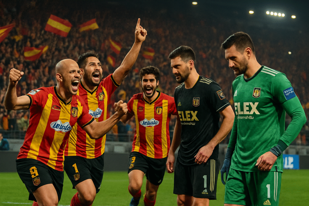 l'espérance de tunis réalise un exploit en éliminant le los angeles fc, composé de stars comme lloris et giroud, lors de la coupe du monde des clubs. découvrez les moments forts de ce match palpitant et les performances des joueurs clés !