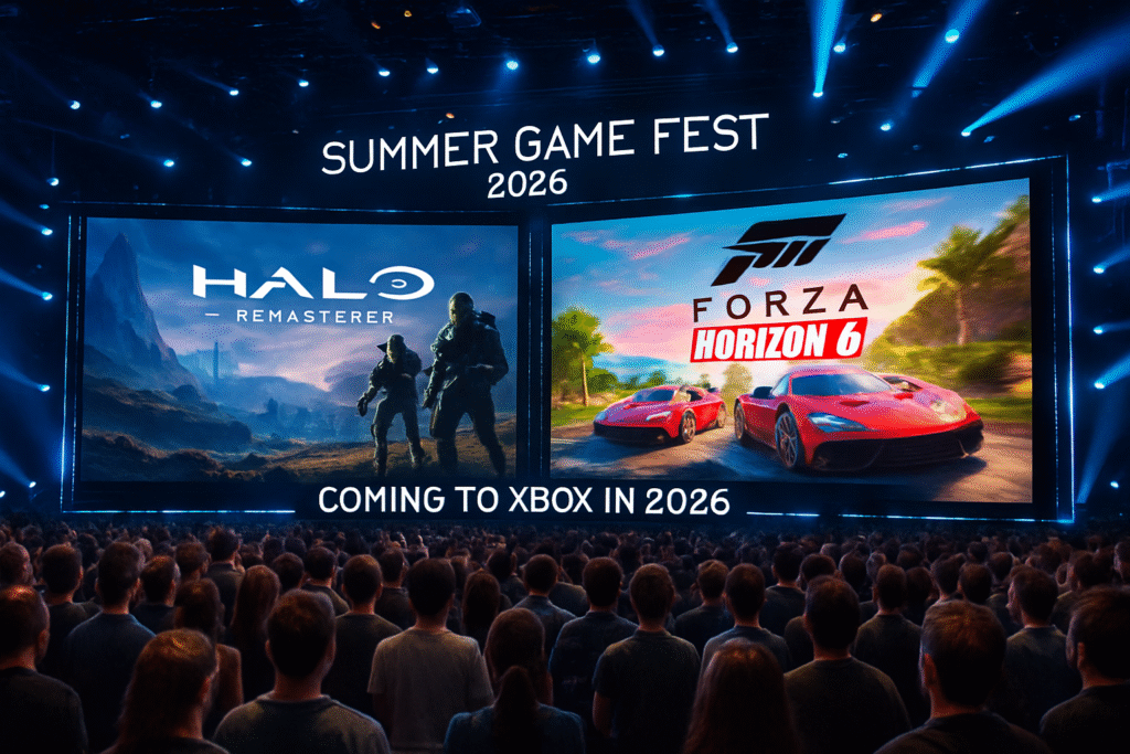 découvrez les annonces excitantes du summer game fest 2025, où de prestigieux titres pour xbox, notamment halo remastered et forza horizon 6, ont été révélés pour 2026. ne manquez pas les détails sur ces jeux très attendus!