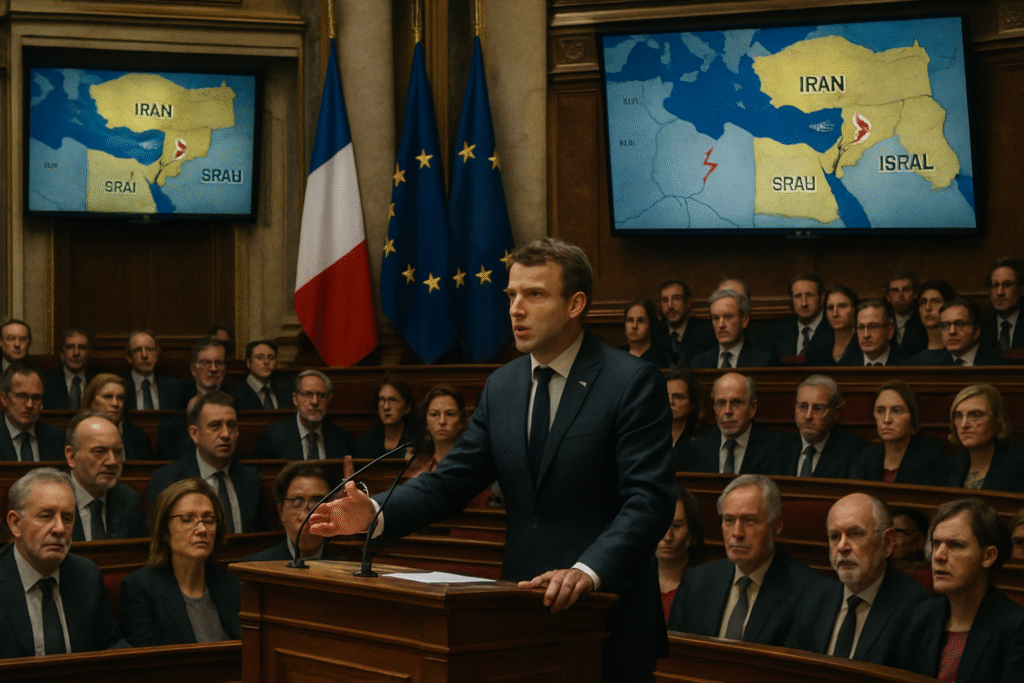 découvrez comment emmanuel macron met en lumière les tensions entre l'iran et israël en convoquant un débat au parlement. cette initiative vise à rassembler les leaders politiques pour discuter des enjeux cruciaux de la région.