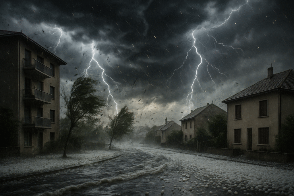 découvrez des images saisissantes du violent orage qui a touché les communes du rhône, accompagné de vents forts et de grêle. laissez-vous emporter par la puissance de la nature à travers ces scènes impressionnantes du déluge.