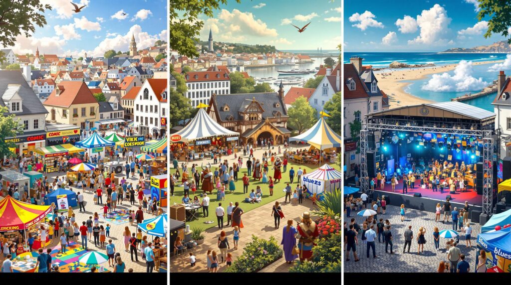 plongez dans un week-end exceptionnel à dieppe ! participez à notre festival de bande dessinée, vivez une immersion unique dans un camp viking et vibrez au rythme du festival de blues. ne manquez pas ces événements incontournables qui promettent divertissement et culture.