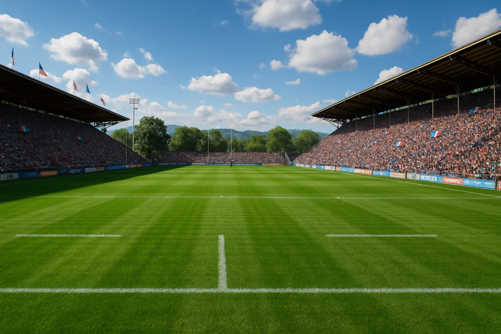 découvrez le stade de rugby emblématique de france, renommé pour sa pelouse naturelle d'exception, le résultat du dévouement et du savoir-faire des agents municipaux. un lieu où le sport et la passion se rencontrent.