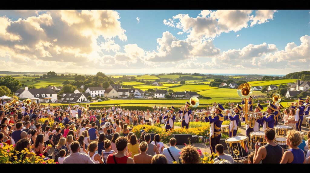 découvrez l'ambiance festive d'une fanfare en concert dans le cotentin. plongez au cœur d'une expérience musicale inoubliable, où rythmes entraînants et convivialité s'entremêlent pour égayer vos soirées. ne manquez pas cet événement unique qui met en avant la richesse culturelle de la région !