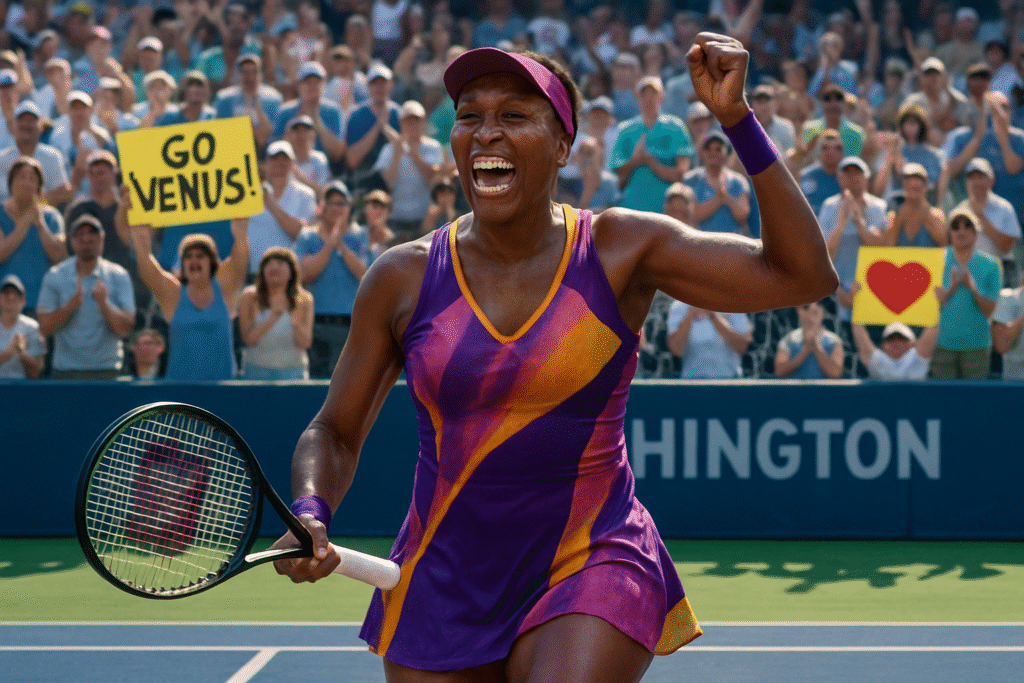 découvrez le parcours inspirant de venus williams qui, à 45 ans, remporte son premier match à washington après une pause de deux ans. un retour exceptionnel pour la légende du tennis, démontrant sa passion et sa détermination sur le court.
