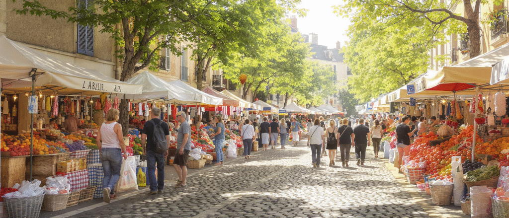 explorez les marchés de joué-lès-tours à travers une balade captivante au cœur des allées de la rabière, du centre-ville animé et de la charmante vallée-violette. découvrez des produits locaux, rencontrez des artisans passionnés et imprégnez-vous de l'ambiance chaleureuse de ces lieux emblématiques.