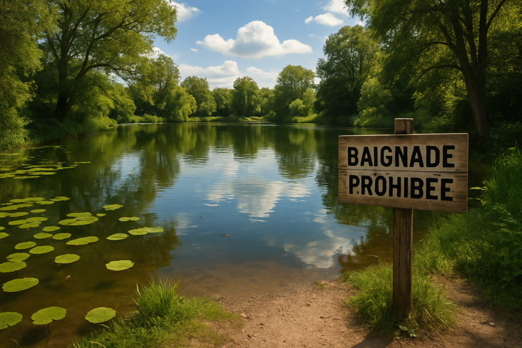 Baignade prohibée dans cet étang du Loiret sans la présence d'un surveillant 4 la baignade est interdite dans cet étang du loiret sans la présence d'un surveillant. respectez la réglementation pour votre sécurité et celle de vos proches.