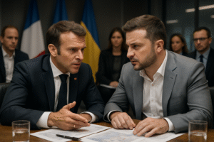 emmanuel macron s'entretient avec volodymyr zelensky suite au sommet trump/poutine et annonce la préparation d'une rencontre entre les présidents, prévue après l'événement en alaska.