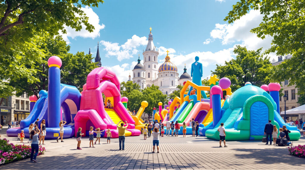 profitez du retour des structures gonflables au cœur de lisieux ! animations, jeux et activités ludiques pour petits et grands au centre-ville. un événement familial à ne pas manquer.