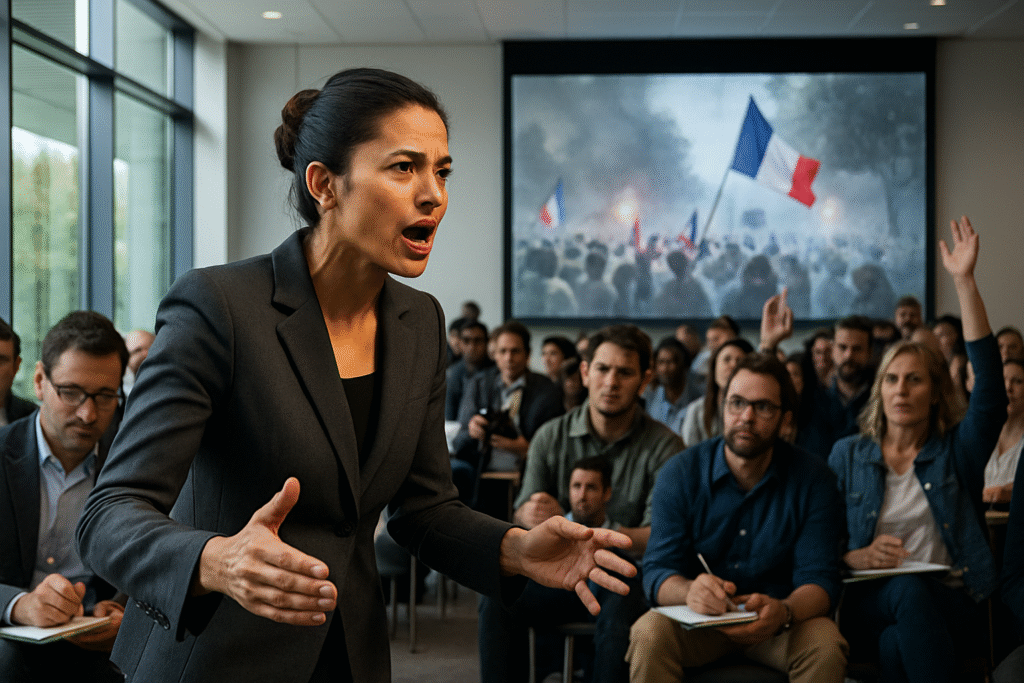 prisca thévenot, députée des hauts-de-seine, s'exprime fermement face aux menaces entourant le blocage du 10 septembre : elle appelle à mettre fin aux intimidations et à préserver le dialogue démocratique.