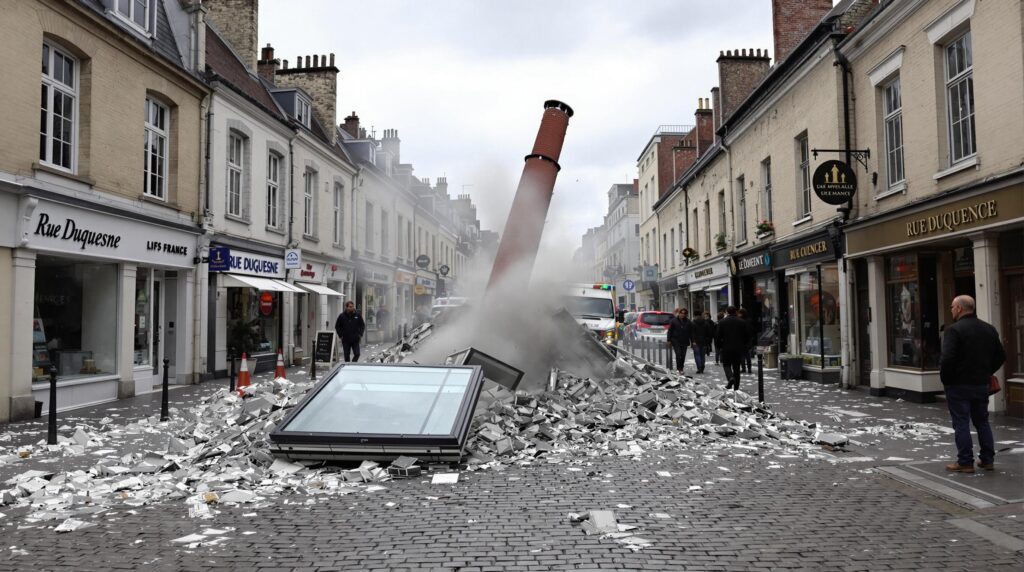 Un incident à Dieppe : une cheminée s'effondre sur une fenêtre de toit, entraînant la fermeture de la rue Duquesne et des commerces 4 à dieppe, l'effondrement d'une cheminée sur une fenêtre de toit a provoqué la fermeture de la rue duquesne et la suspension temporaire de l'activité des commerces voisins, suscitant inquiétudes et intervention rapide des secours.
