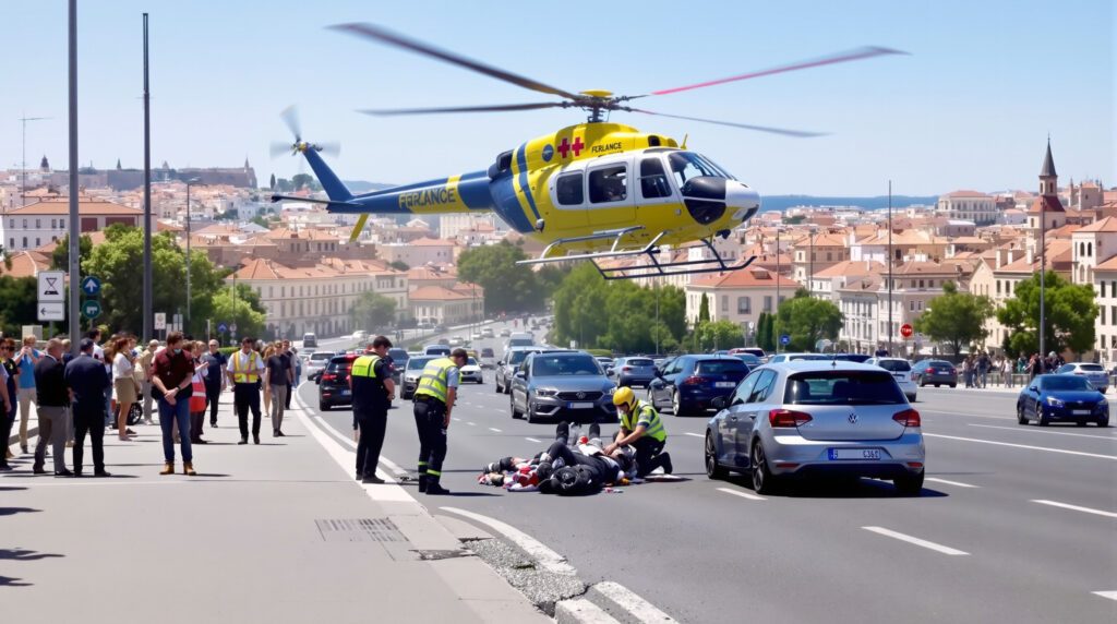 un motard a été grièvement blessé dans un grave accident de la route dans l'aude et évacué en urgence par hélicoptère vers un hôpital de montpellier. découvrez les détails de l'intervention de secours.