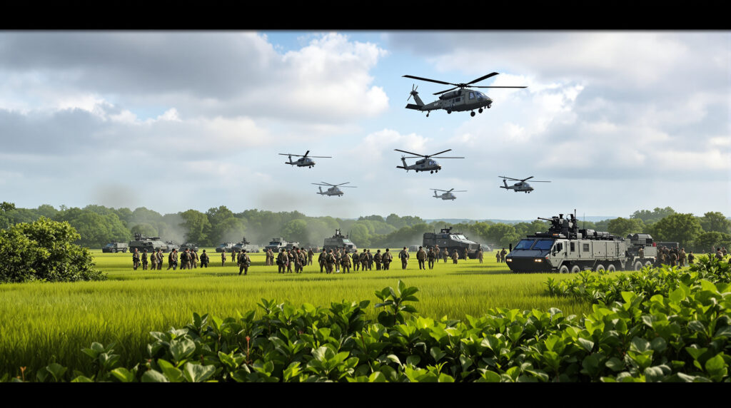 Déploiement stratégique dans le Morbihan : 600 militaires et leurs engins, entre hélicoptères et véhicules militaires 3 découvrez le déploiement stratégique dans le morbihan impliquant 600 militaires, des hélicoptères et des véhicules militaires. un dispositif impressionnant pour renforcer la sécurité et la préparation des forces armées.