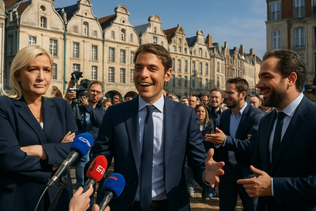 suivez en direct le retour marquant de gabriel attal à arras et les réactions de marine le pen, qui exprime ses doutes concernant sébastien lecornu. restez informé des derniers développements politiques.
