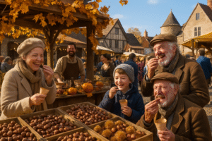 participez à la foire historique du loiret pour savourer des châtaignes, rencontrer des producteurs locaux et partager des moments conviviaux autour de dégustations et d’animations authentiques !