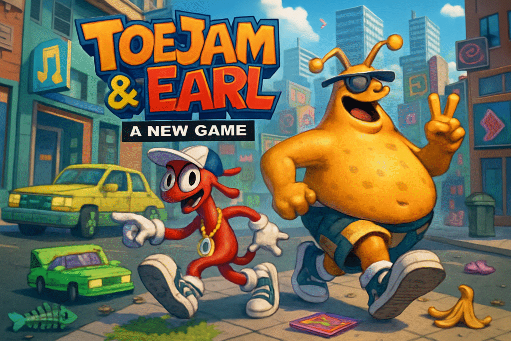 découvrez le tout nouvel opus de toejam & earl, un jeu inspiré du classique de la mega drive. préparez-vous à retrouver l’univers funky et l’humour décalé de la célèbre série, réinventés pour une nouvelle génération de joueurs !