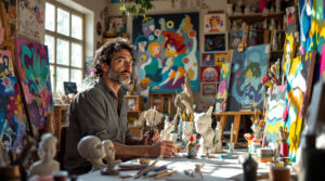 découvrez nicolas radonov, artiste bernayen étonnant, qui fusionne avec talent peinture et sculpture pour proposer des œuvres originales à la croisée des arts.