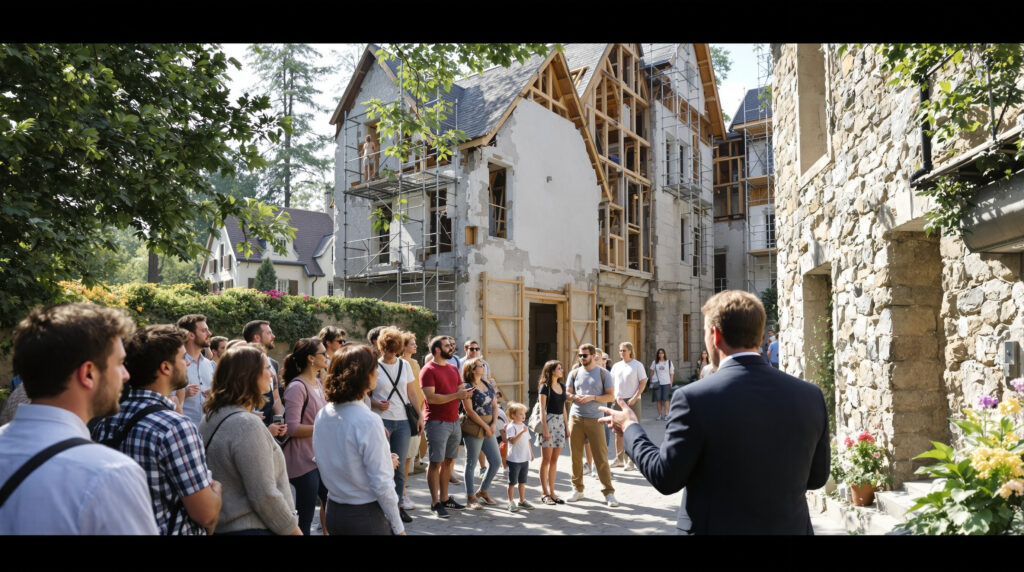 plongez dans l'histoire de la reconstruction à pont-l'évêque lors d'une conférence suivie d'une visite guidée ce week-end. un événement unique pour comprendre le passé et découvrir la ville autrement.