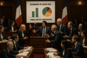 suivez en direct les dernières décisions de l’assemblée nationale : adoption du doublement de la taxe gafam et poursuite des débats sur les nouvelles mesures de justice fiscale. restez informé sur l’évolution des politiques en matière de fiscalité numérique.
