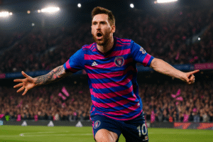 revivez la performance exceptionnelle de lionel messi qui réalise un triplé et décroche le titre de meilleur buteur de la saison régulière de la mls. tous les détails et statistiques de sa saison remarquable.