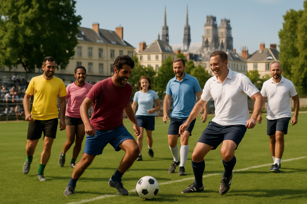 à orléans, un match inédit rassemble demandeurs d'emploi et recruteurs sur un terrain de foot, favorisant les rencontres informelles et les opportunités professionnelles dans une ambiance conviviale.