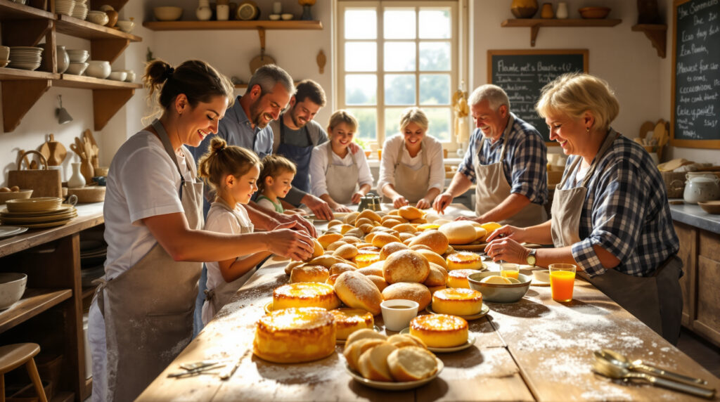 participez à notre atelier gourmand près de broglie et découvrez la fabrication du pain et des flans normands, une expérience conviviale qui réunit toutes les générations autour de saveurs authentiques.