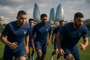découvrez le dernier rendez-vous de l'année à bakou où l'équipe de france affronte une forte pression avant la coupe du monde. les bleus sont déterminés, chacun voulant jouer et décrocher des points cruciaux pour bien préparer le grand tournoi.