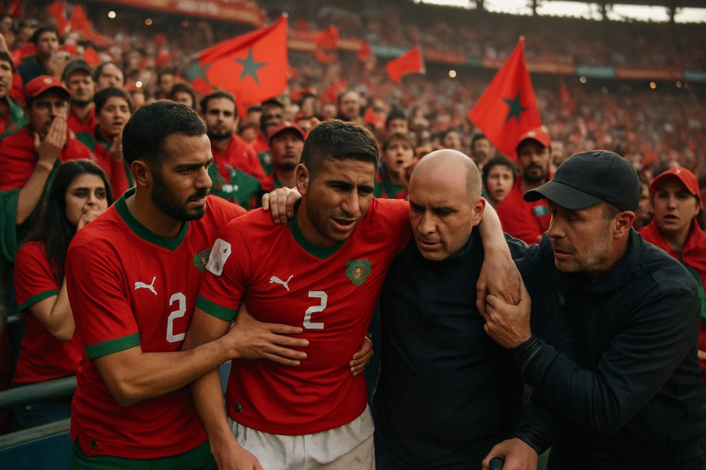 découvrez l'impact de la blessure d'hakimi sur le maroc, plongé dans l'incertitude et l'émotion face à l'absence de son héros national.
