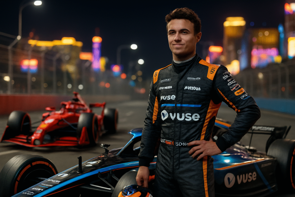 lando norris réalise le meilleur temps de l'es2 à las vegas, tandis que charles leclerc affiche une performance constante et prometteuse dans cette étape cruciale.