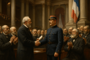 le parlement souhaite promouvoir alfred dreyfus au grade de général de brigade, marquant une réhabilitation historique et honorant son courage et son intégrité.