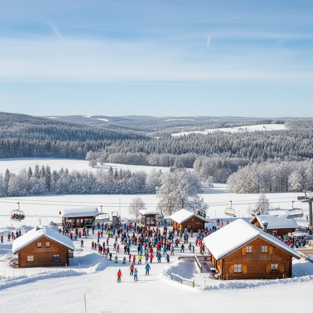 découvrez la loire transformée par 30 cm de neige et une petite station de ski dynamique qui s'illumine avec des nouveautés passionnantes à venir pour les amateurs de glisse.