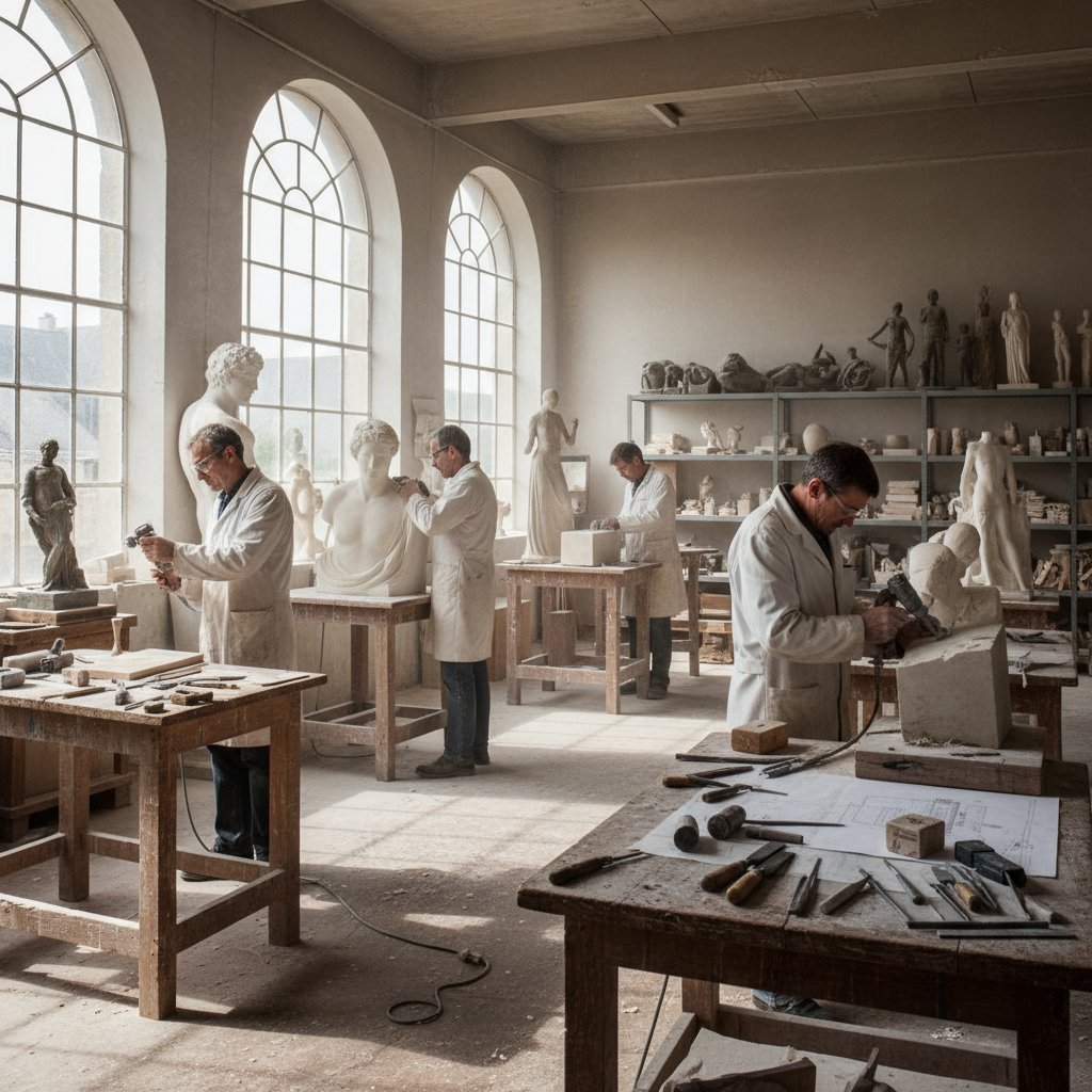 plongez au cœur de l'atelier de sculpture maillard & maillard à mesnil-roc'h et découvrez l'artisanat d'exception lors de cette ouverture exclusive.