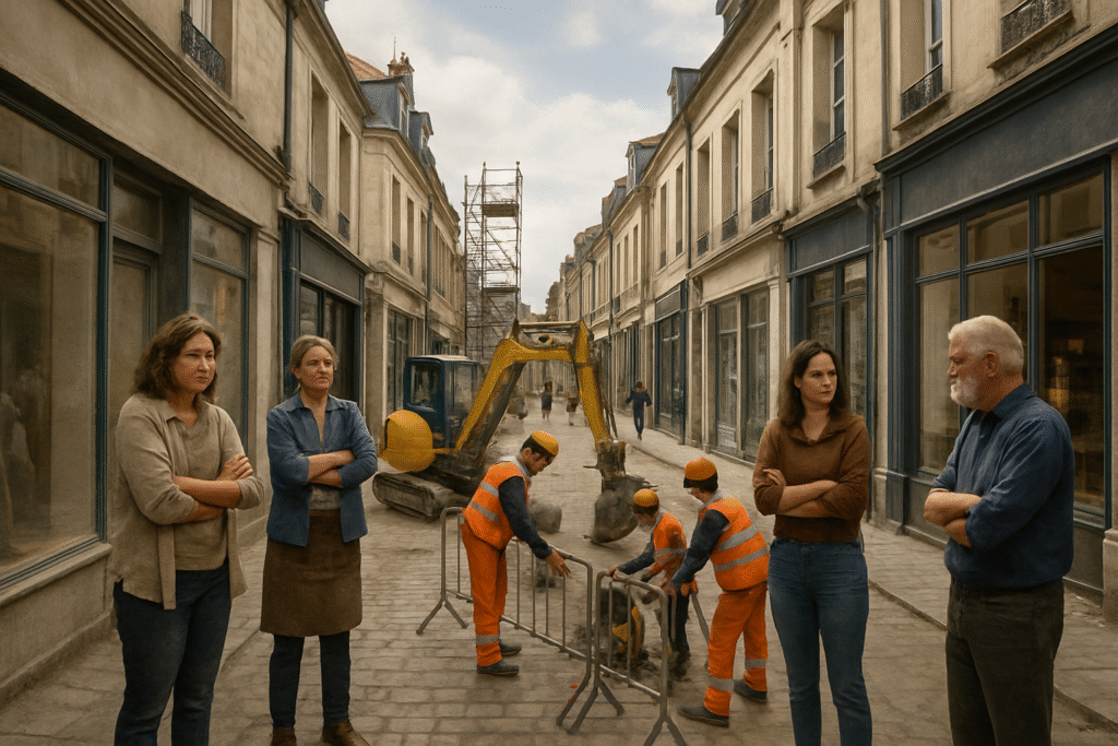 à orléans, après un an de chantier intense, les commerçants des deux rues bouleversées expriment leur épuisement mais gardent espoir d'un retour à la normale prochainement.