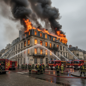 un incendie majeur à orléans mobilise plus de quarante pompiers pour maîtriser les flammes dans un immeuble résidentiel, provoquant évacuations et importantes opérations de secours.