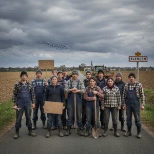 les agriculteurs de la sarthe manifestent leur colère à l'entrée d'alençon pour défendre leur avenir et sensibiliser sur les défis du secteur agricole.