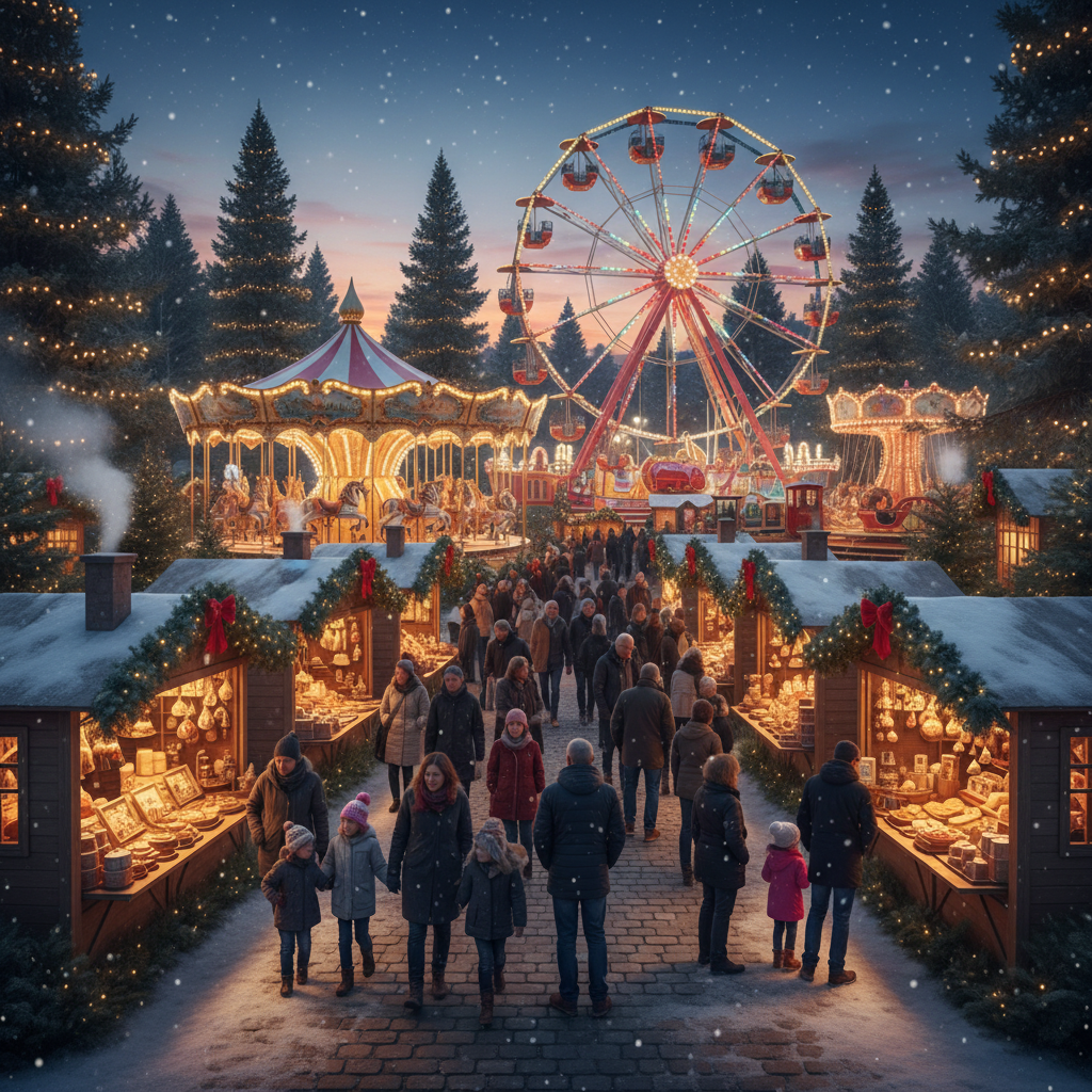 découvrez le marché de noël de la manche avec près de 60 exposants réunis et une fête foraine exclusive pour toute la famille, une ambiance magique et festive à ne pas manquer !