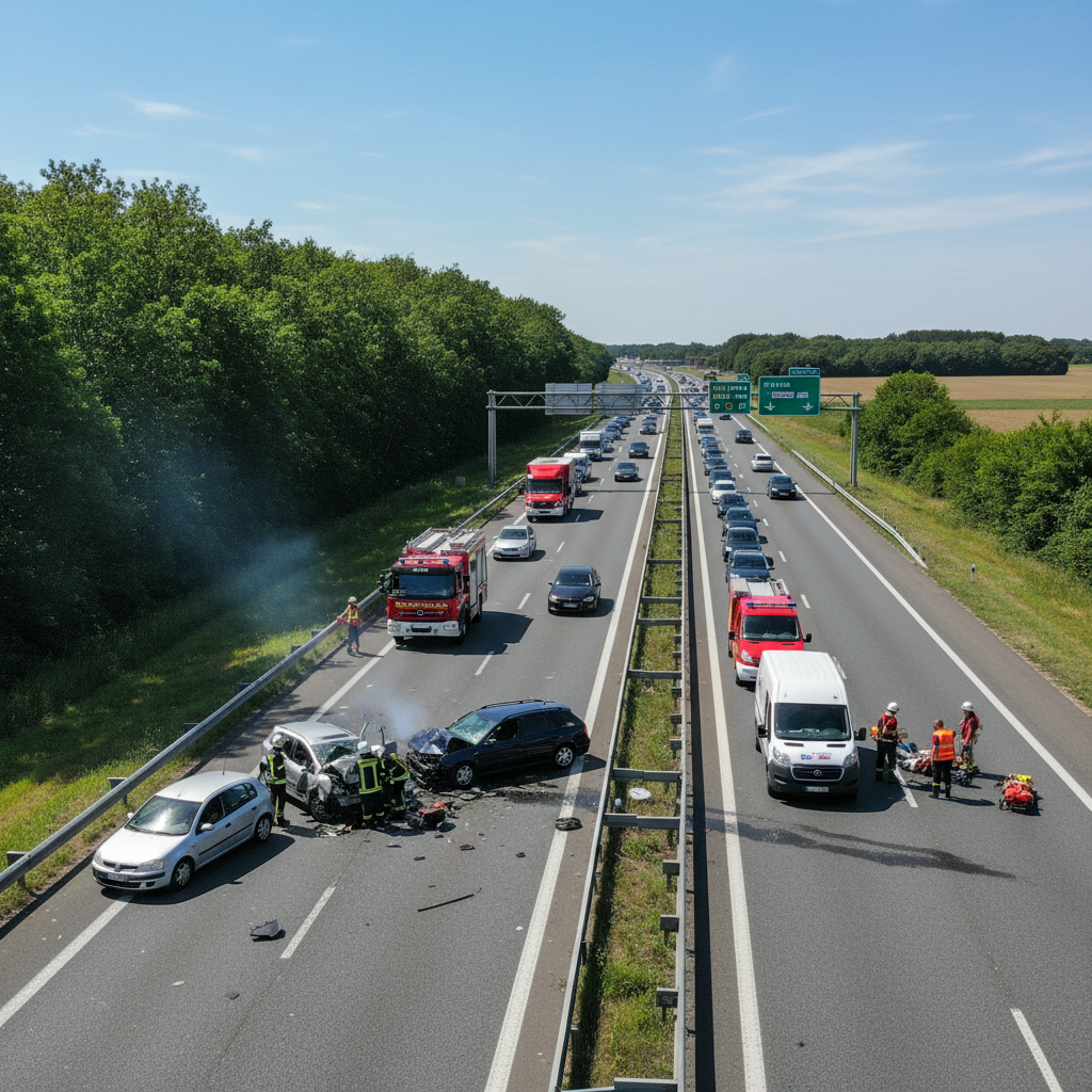 accident impliquant trois véhicules sur l'a11 en sarthe, provoquant une interruption de la circulation entre le mans et angers. suivez les mises à jour sur la situation routière.
