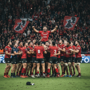 le stade toulousain célèbre une victoire mémorable face au racing 92 lors du dernier match de pita ahki en top 14, marquant une soirée chargée d’émotions et de succès.