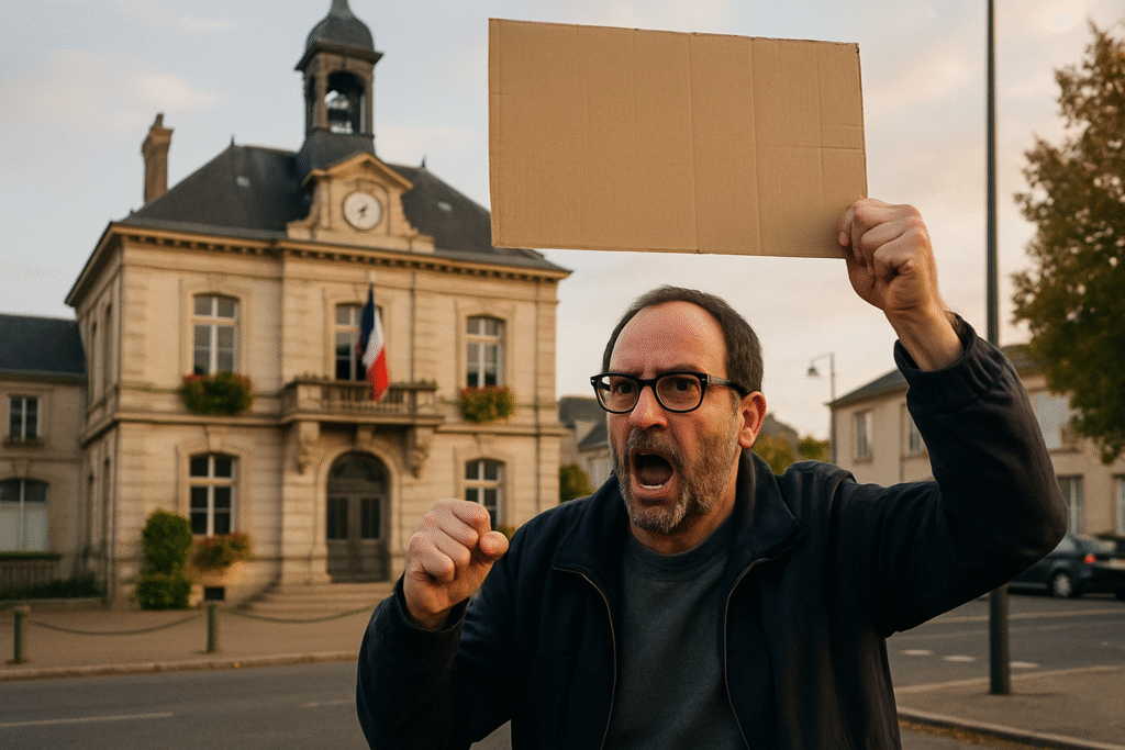 un habitant de saran exprime son opposition, estimant que la mairie ne devrait pas être utilisée comme tribune politique par le parti communiste.