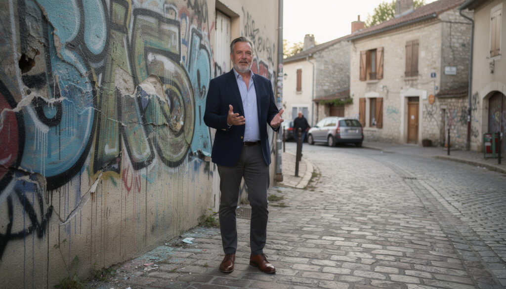 à la réole, bruno marty appelle à l’unité des habitants pour faire face ensemble à la récente flambée de graffiti sur la commune et préserver la qualité de vie.