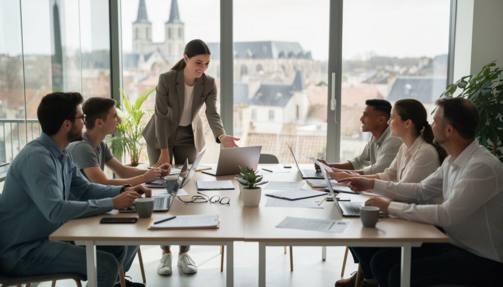 à orléans, une entrepreneuse dynamique facilite la rencontre entre étudiants à la recherche d'alternance et employeurs, favorisant ainsi l'insertion professionnelle et le développement local.