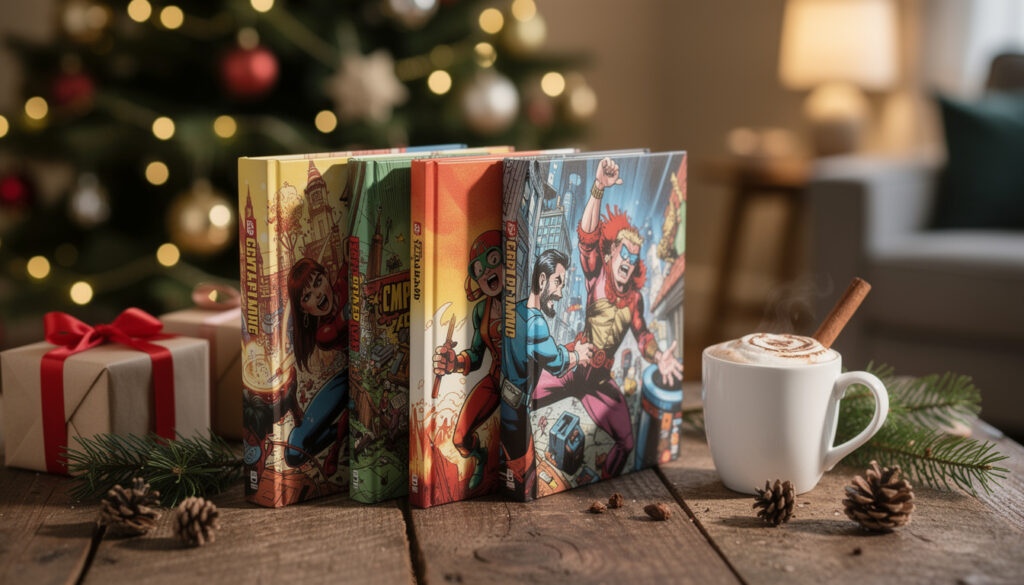 découvrez 4 albums bd incontournables à offrir en cadeau de dernière minute pour noël, parfaits pour émerveiller les amateurs de bandes dessinées.