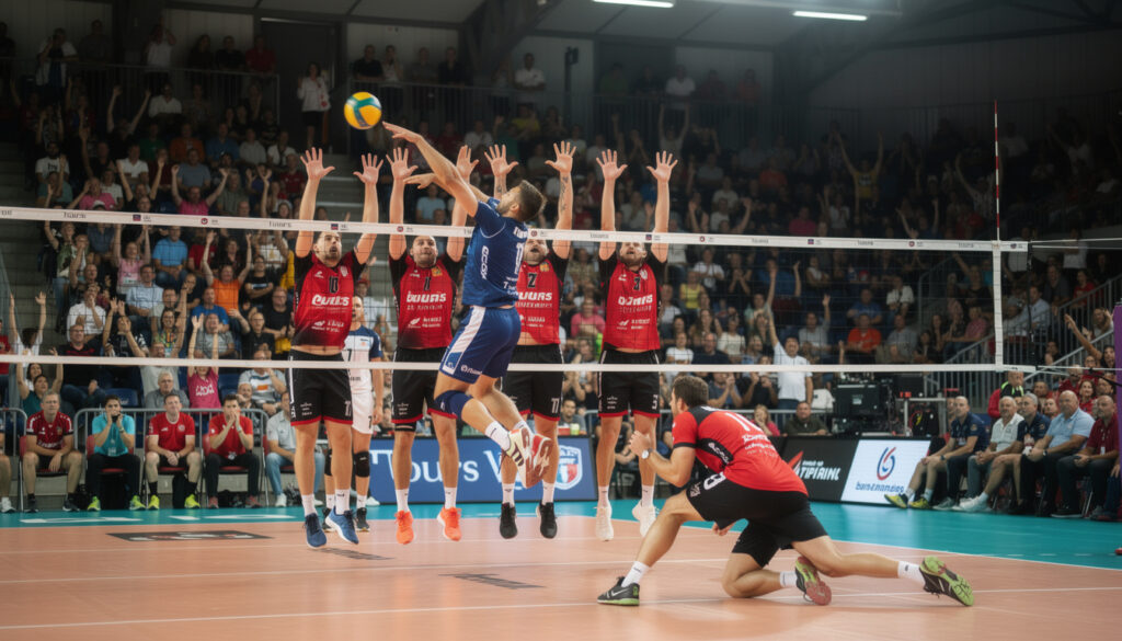 dans un match tendu, tours vb lutte avec acharnement pour s'imposer face à saint-nazaire et décrocher sa place en demi-finales de la coupe de france.