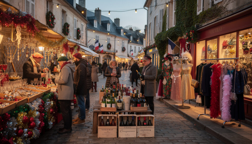 découvrez comment les commerçants d’indre-et-loire se préparent pour la période cruciale avant le réveillon du 31, entre décoration, déguisements et vins.