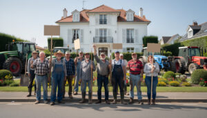 découvrez le rassemblement des agriculteurs devant la résidence d'emmanuel macron au touquet, une mobilisation pour défendre leurs droits et faire entendre leurs revendications.